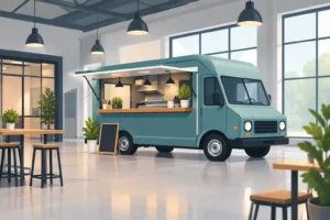 Kann ein Foodtruck drinnen stehen? Das gilt