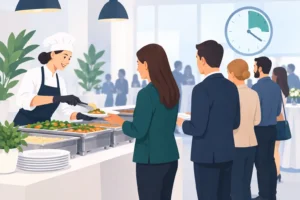 Wie lange dauert die Essensausgabe beim Event?