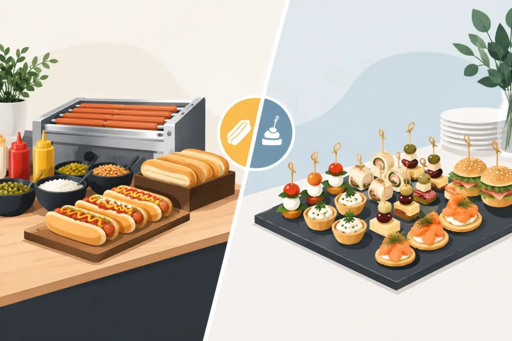 Hot Dog Bar versus Fingerfood für Events